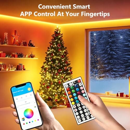 DAYBETTER LED Strip Lights 110ft, Smart Lighting Strips with App Remote Control, RGB Music Sync Color Changing Lights for Bedroom Kitchen Party Home Decor Luces led para cuarto (1 Roll) - Thumbnail 2