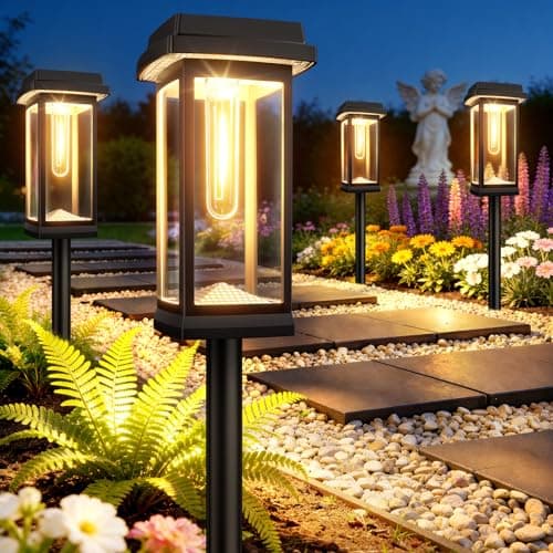 Solar Pathway Lights Outdoor, 8 Pack Upgraded Solar Garden Lights solar powered, solar lights outdoor waterproof IP65, 15 Hours Outdoor Solar Lights for Yard Patio Landscape Walkway Driveway Decor - Image 1