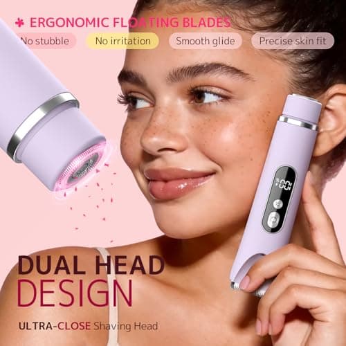 CoolHair Bikini Trimmer for Women,Smooth Electric Razor for Sensitive Skin, IPX7 Waterproof Wet & Dry Cordless Body Shaver & Grooming Set for Bikini Area, Pubic Hair, Face, Underarms & Legs(Purple) - Thumbnail 4