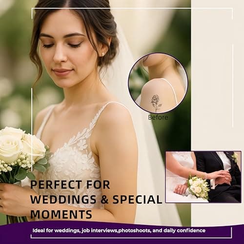 Full Coverage Tattoo Cover Up Cream – Waterproof, Sweatproof Body Concealer for Scars, Birthmarks and Dark Spots – Blendable Dual Shades (Ivory & Medium Deep) - Thumbnail 6