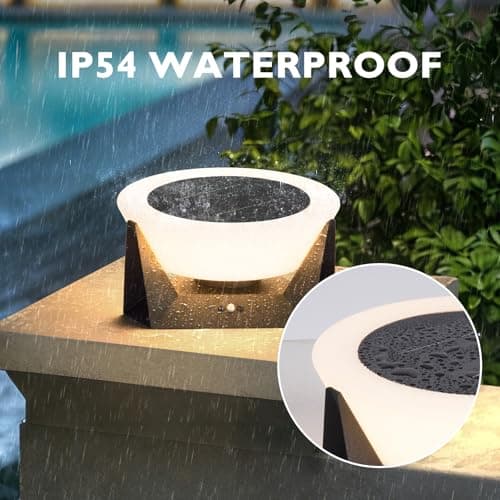 PAKEDANDUN 11" Solar Post Lights, IP54 Waterproof Solar Pillar Lights Outdoor, Dusk to Dawn Outdoor Lamp Post Light, Stainless Steel Column Lighting for Posts Outside Deck Patio Garden E26 Bulb - Thumbnail 4