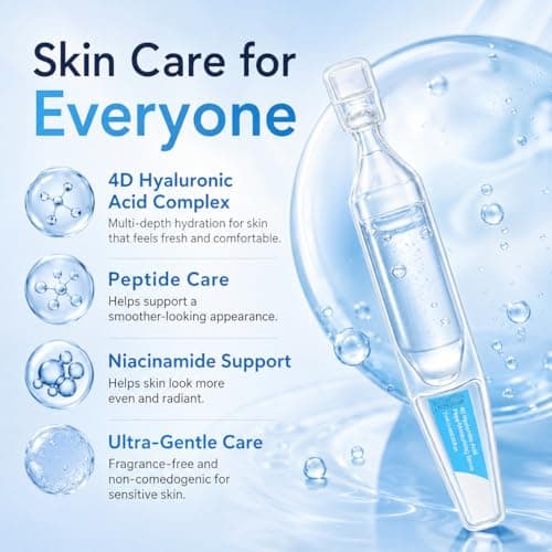 5% Hyaluronic Acid Serum for Face, 4D Multi-Layer Hydration, Ultra Hydrating Anti-Aging Serum, Moisturizer for Dry & Sensitive Skin, Pre-Makeup Skincare, Single-Use Ampoule 0.05fl oz x 30e - Thumbnail 2