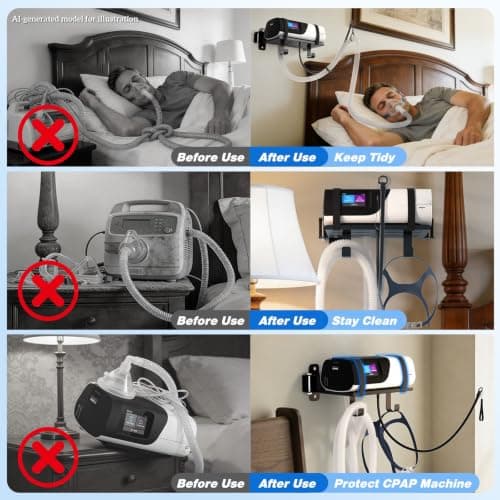 Godboat CPAP Machine Wall Mount Shelf -Resmed Airsense 11 CPAP Hose Holder - Thumbnail 4
