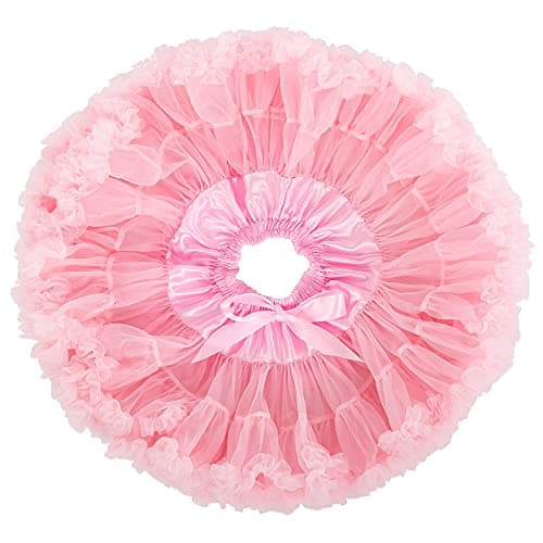 XinChangShangMao Girl's Petticoat, Baby Girls Soft Tutu Skirt Fluffy Pettiskirt Princess Ballet Dance Skirts Pink - Thumbnail 3