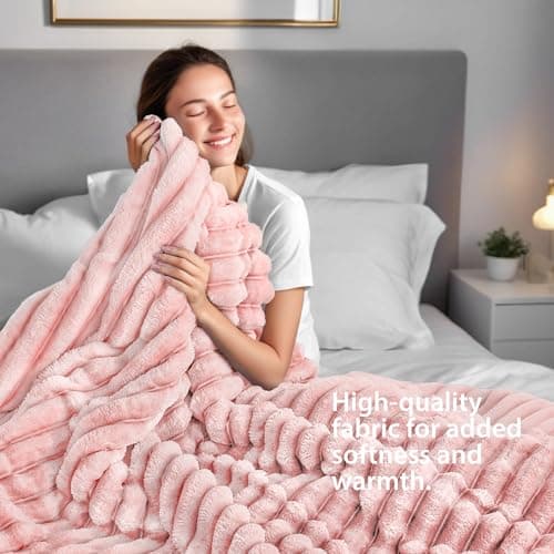 Regency Heights Cuddly Ribbed Fluffy Comforter Set Twin Size, Super-Soft Plush Fleece Bedding Set, Warm Fuzzy Comforter with Matching Sham, All-Season Cozy 2-Piece Bed Set, Blush Pink - Thumbnail 6