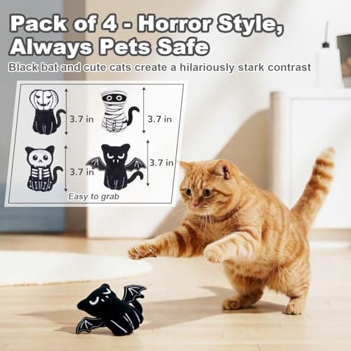 Retro Shaw Catnip Toys, 4 Pack, Fun Cat Toys with Crinkle Sound Inside, Ideal Interactive Kitten Toys for Indoor Cat Nip Kitty Kicker Pet Toy, 3.7Inches - Thumbnail 6