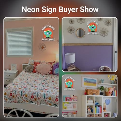 Earth Neon Sign Positive Neon Signs for Wall Decor Great Things Are Coming Led Lights Colorful Light Up for School Classroom Teen Room Dorm Bedroom Shop Office Decoration Kids Gifts - Thumbnail 6
