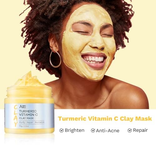 ANAI RUI 3 Pack Clay Mask Set Turmeric Vitamin C Clay Mask -Rose Facial Mask -Avocado Green Tea Mud Mask Smoothing, Hydration & Glow,Spa Gift Set, Self Care for Women Teens 2.5 oz Each - Thumbnail 3
