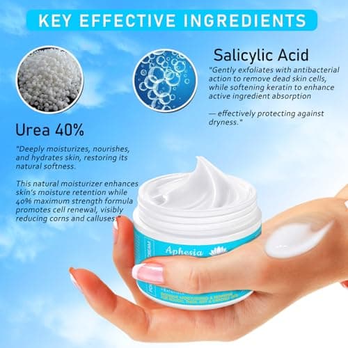 Urea 40% Foot Cream Maximum Strength - with Vitamin E & 2% Salicylic Acid - Deep Moisturizing for Winter Cracked Heels - Softens & Long Moisture for Rough Dead Skin on Hands, Feet, Elbows - Rich - Thumbnail 3