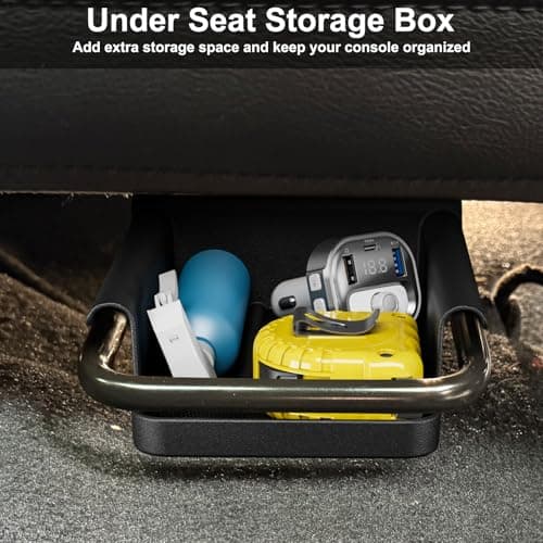 DIAMOOKY 3PCS Front Under Seat Storage Organizer for Jeep Wrangler JL JLU 2018-2026 & Gladiator JT 2020-2023 2024 2025 2026 Accessories Hidden Center Console Organizer Cup Holder (Not for Power Seat) - Thumbnail 5