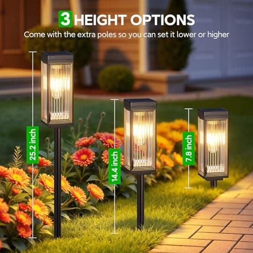 ELECLINK Solar Pathway Lights Outdoor, 8 Pack Upgraded Solar Lights Outdoor Waterproof, Bright Up to 15 Hrs Auto On/Off Garden Light for Yard Patio Lawn Path Walkway Driveway Outside Decor - Thumbnail 4