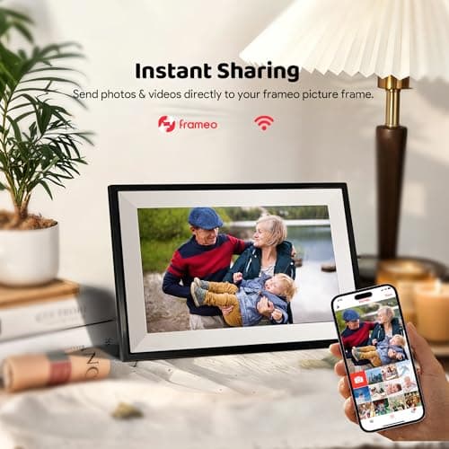 PIPI Vision 10.1 Inch WiFi Digital Picture Frame (32GB), Frameo App Ready, No Monthly Fee, IPS Touch Screen, Easy Setup, Instantly Share Photos & Videos for Grandparents - Thumbnail 2