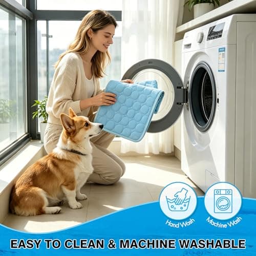 Dog Cooling Mat Ice Silk Cooling Pad for Cats Indoor Washable Summer Mat - Thumbnail 6