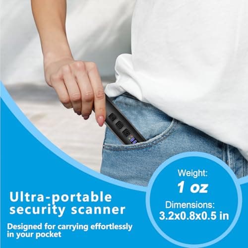 SnapDetect Hidden Camera Detectors,GPS Tracker Detector,Camera Detector Spy Camera Finder,25H Working Time,Travel-Friendly Size S500 (Black) - Thumbnail 5