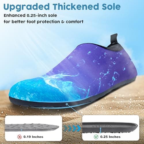 Metog Unisex Water Shoes Quick-Drying Beach Aqua Shoes for Women Men Blue Whale 7.5-8.5 W/ 6.5-7.5 M US - Thumbnail 4