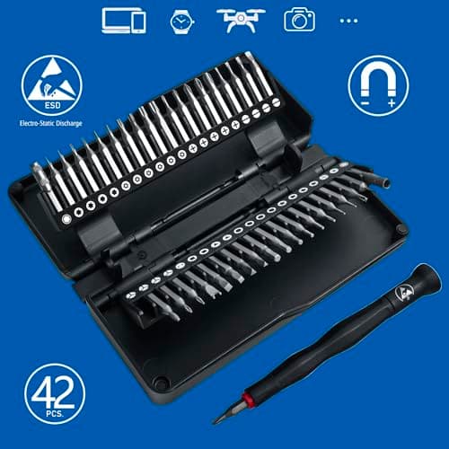 ZEITE 42 Piece ESD Micro Precision Screwdriver and Bit Set,Professional Repair Tool Kit for Laptops,Drones,Hard Drives,Gaming Consoles,Cameras,Watches,and Other Precision Devices - Thumbnail 3