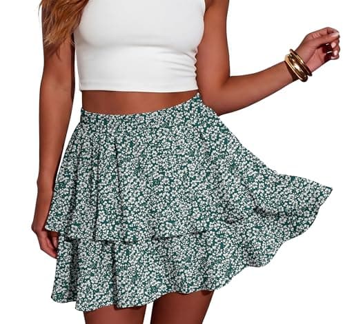 Lepunuo Flowy Shorts for Women Boho Ruffled Tiered Skorts Casual High Waist Mini Skirts Tennis Golf Comfy Skorts 2026 - Image 1