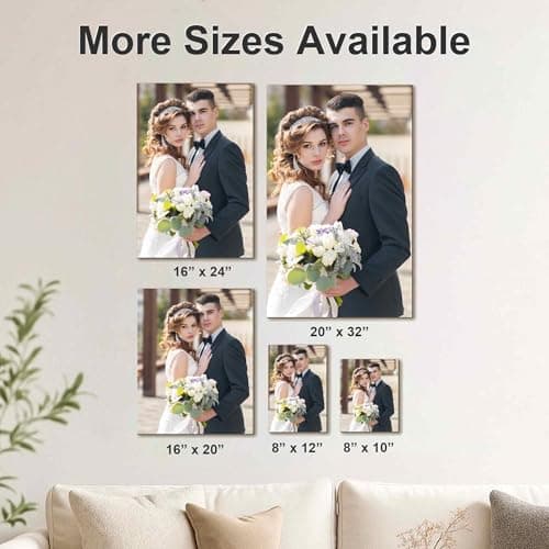 GagetElec Custom Canvas Prints with Your Photos, Personalized Canvas Wall Art for Bedroom, Living Room, Home Decor for Family, Friend, Lover, Pet (8" X 10") - Thumbnail 5