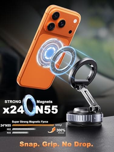 snanlen 2026 Upgraded Car Phone Holder for Magsafe [108LBS Strongest Suction] 360° Adjustable Vacuum Magnetic Phone Holders, Cell Phone car Mount for iPhone 17 Pro Max 16 15 14 13 12 Air Plus - Thumbnail 4