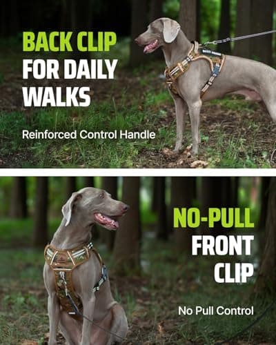 Tactical Dog Harness No-Pull Military Vest for Medium & Large Dogs, Adjustable Reflective Escape-Proof Vest with MOLLE System, Handle Control for Training, Walking, Outdoor – Camo - Thumbnail 2