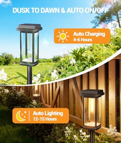 Solar Pathway Lights Outdoor, 8 Pack Upgraded Solar Garden Lights Solar Powered, Solar Lights Outdoor Waterproof IP65, 15 Hours Outdoor Solar Lights for Yard Patio Landscape Walkway Driveway Decor - Thumbnail 5