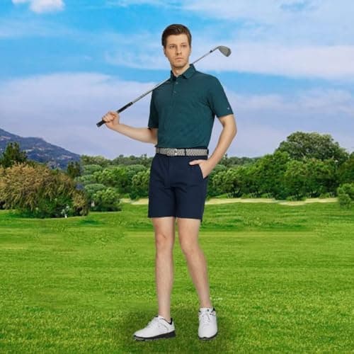 M MAELREG Golf Polo Shirts for Men Dry Fit Casual Performance Moisture Wicking Mens Polo Shirts Short Sleeve Turquoise - Thumbnail 2