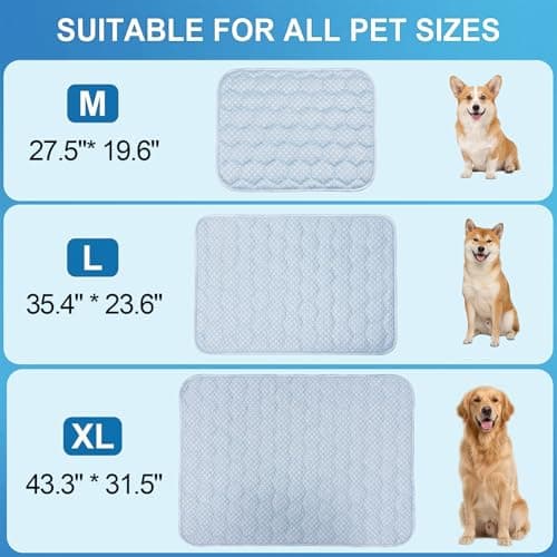 Lesguyor Dog Cooling Mat Q-MAX>0.5 Self-Cooling Mat for Dogs Crate Pad for Dogr, 2-in-1 Long-Lasting Cool Mats and Soft Kennel Pad for Dogs, Easy Washable Mat for Bed Crate Car - Thumbnail 5