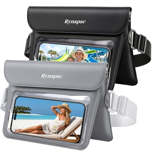 2 Pack Waterproof Fanny Pack for Woman Man, IPX8 Swimming Dry Belt Bag, Passport Wallet Phone Pouch Double Space, Elastic Waistband, Beach Cruise Vocation Essentials 2026 - Image 1