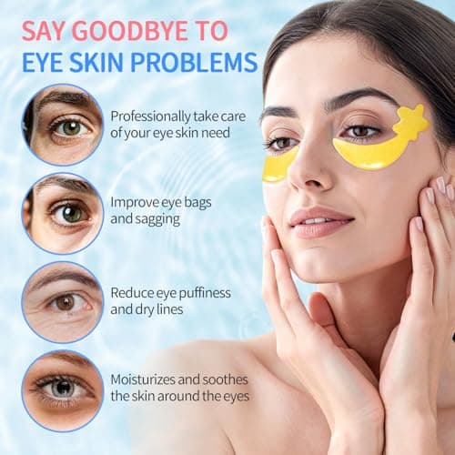 30 Pairs Under Eye Patches,Tri-color Star Under Eye Mask Patches for Sleepover Party,Cooling Eye Patches for Puffy Eyes and Dark Circles,Blueberry+Watermelon+24K Gold Hydrogel Overnight Eye Patches - Thumbnail 2