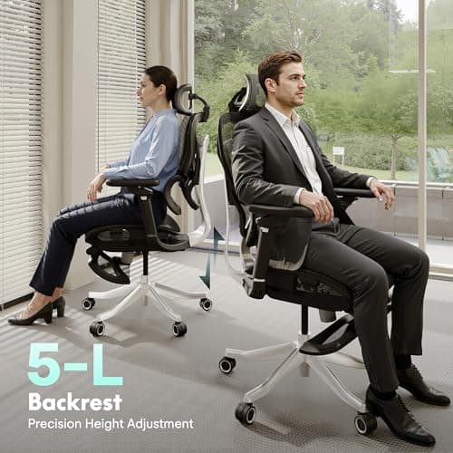 FLEXISPOT ErgoX Max Ergonomic Office Chair with footrest Black - Aluminum Alloy Frame & Base, 661 lb Capacity, 5D Armrests, 4D Adaptive Lumbar & 4D Headrest 1 - Thumbnail 6