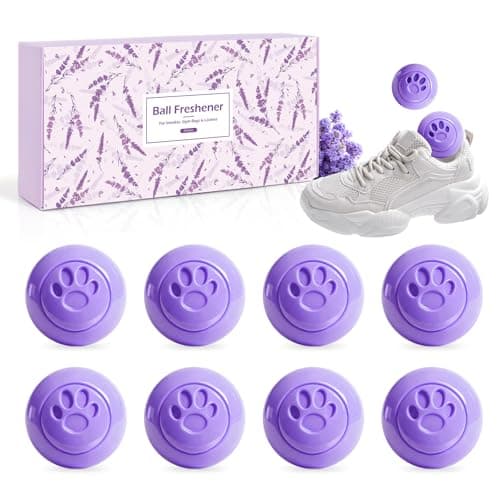 SCENTORINI Shoe Deodorizer Balls, 8 Pack Lavender Sneaker Deodorizer Balls - Image 1