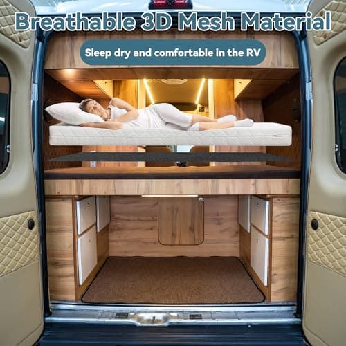 MABOZOO Breathable Mattress Underlay, Queen Size 3D Air Meshfiber Under Mattress Pad, RV Under Mattress Ventilationand for RV Bed Camper Boat (Queen, 80 * 60 in) - Thumbnail 5