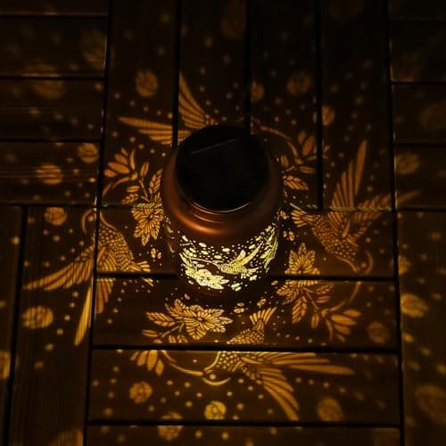 Mothers Day Gifts for Mom Grandma - Birthday Day Gifts for Women, Garden Decor Solar Lantern, Home Docor Solar Lamps, Hummingbird Solar Lights Outdoor Waterproof, Decorations Outside for Yard - Thumbnail 3