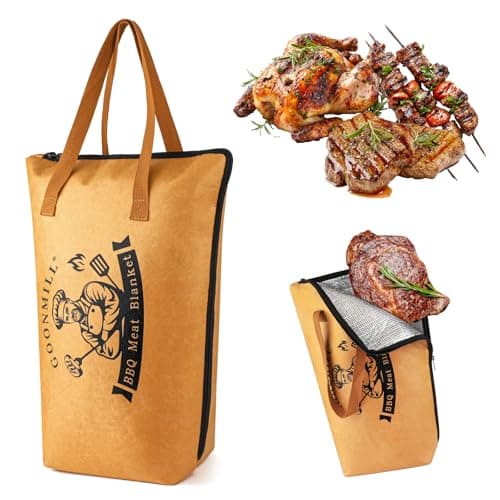 GOONMILL BBQ Blanket for Resting Meat, BBQ Brisket Blanket Meat Resting Bag with Handle, Reusable Smoker Grilling Meat Insulated Resting Bag, BBQ Accessories for Large Brisket/Beef/Turkey 21in - Image 1
