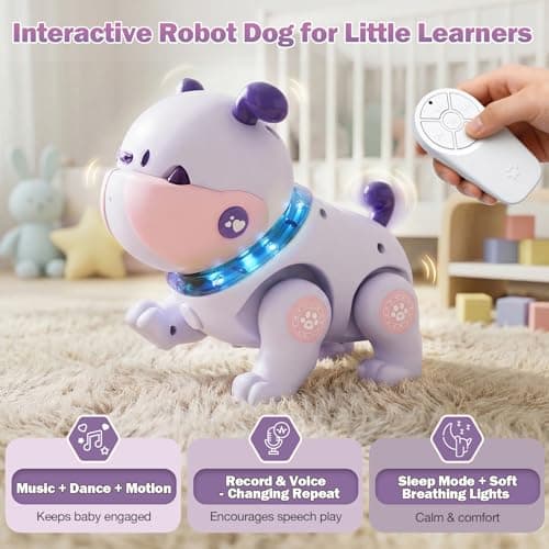 great dachong Baby Toys for 6-12 Months: Musical Crawling Dog Toy with Dancing, Recording & Lights, First Birthday Gift for Boys & Girls, Tummy Time Sensory Toy for Toddlers 1-3 - Thumbnail 4