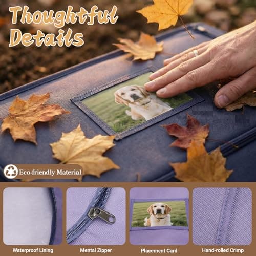 COSOWO Pet Burial Bag, Dignified Leak-Proof Deceased Pet Body Bag with Memorial Keepsake Card, XS–L for Rabbits, Kittens & Small Dogs, Navy, L - Thumbnail 6
