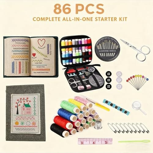 New DIY Embroidery Stitch Book Kit,86-Piece Sewing Tool Set - Thumbnail 3