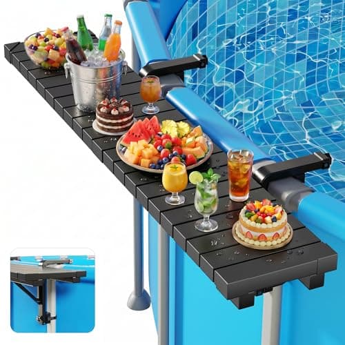 Kompoll Pool Bar for Above Ground Pool, 49.4"x9.6" Heavy Duty Swim Up Bar, Holds UP to 110 lbs, Easy Install, Fits Top Rails up to 4.48", Round & Oval Above Ground Pools Accessories - Image 1