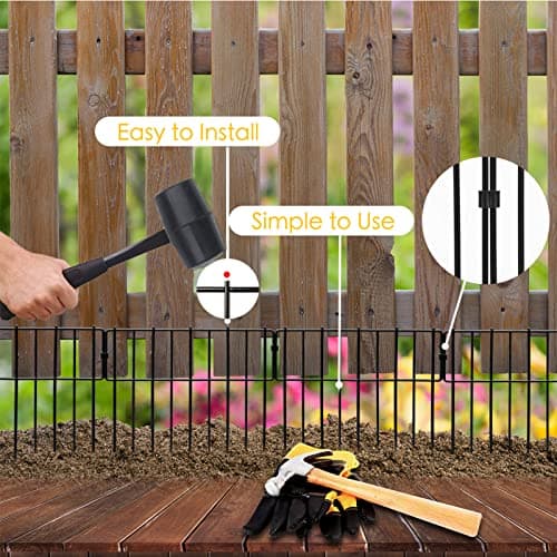 Animal Barrier Fence, 10 Pcs Upgrade 1.26 in Gap Decorative Fences No Dig Fence for Rabbits and Dog Ground Defense, Rustproof Metal Wire Garden Fence Border for Garden & Patio Landscaping - Thumbnail 3