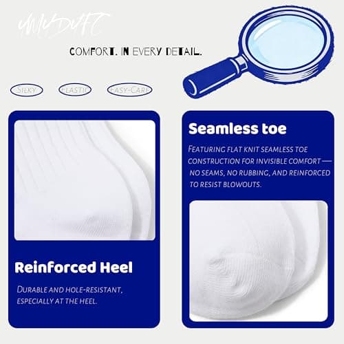 YMYDYFC 9-Pack Kids Socks For Boys Girls Toddler Crew White Ruffle Socks Black Dress Sock School Uniform Cotton Seamless 3-11T G-Cream Small（3-6Years） - Thumbnail 6