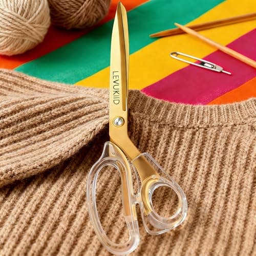 scissors all purpose scissors for office, 9 Inch Titanium Coated Blades and Ergonomic, Clear Sscissors for Office Desk, Modern Design for Craft, Sewing, fabric,Office/Gold - Thumbnail 4