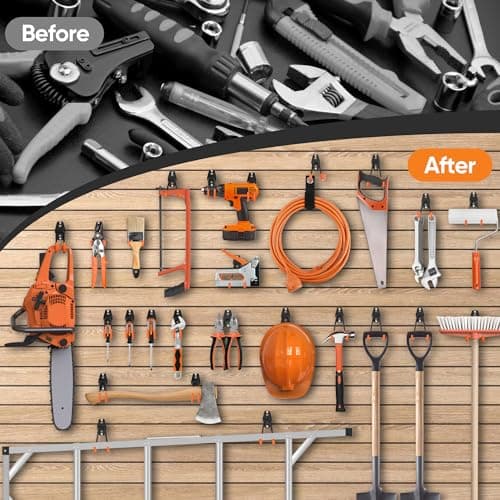 Nacial 26 Pack Garage Hooks Heavy Duty, Utility Steel Garage Storage Hooks with 2 Extension Cord Storage Straps, Utility Garage Wall Mount Hooks for Hanging Bike, Ladder and Garden Tools, Black - Thumbnail 6