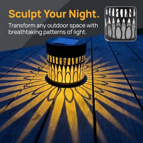 Solar Sunflower Projection Lights Outdoor, New Version Solar Mandala Light, Solar-Powered Decor Light for Wall, Yard, Garden, Patio, Backyard Decor, Waterproof Metal Fence Lights, WarmLight, 1 Pack - Thumbnail 3