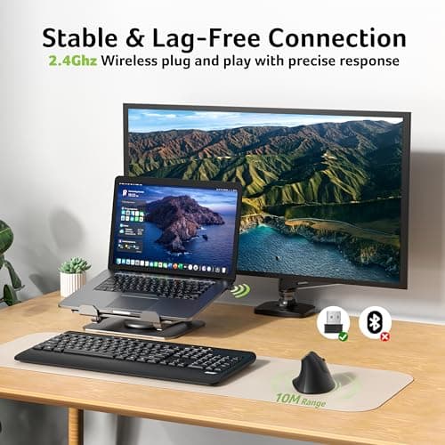 Acer Ergonomic Mouse Wireless, Vertical Computer Mouse for Office, Ergo Mice Rechargeable for Medium to Large Sized Hands, 2.4GHz USB Receiver, 800/1200/1600 DPI, 6 Buttons for Laptop, PC and Desktop - Thumbnail 3