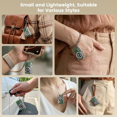 Mini Keychain Camera, 1080P Portable Keychain Digital Camera with 0.96" Screen, Tiny Retro Wearable Camera, Video Recorder for Travel, Small Vintage Pocket Camcorder with Flash, 32G SD Card, Type-C - Thumbnail 6
