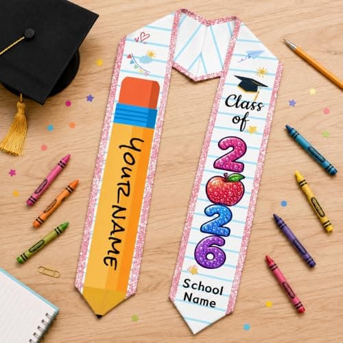 Custom Kids Graduation Sash Personalized Kindergarten Preschool Stole - Thumbnail 3