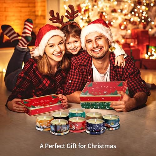 Christmas Candles Gifts for Women, Primevolve Scented Candles Set for 12 Bulk Home Aromatherapy, Strongly Fragrance Long Lasting Portable Travel Tin for Spa Bath Yoga - Thumbnail 6