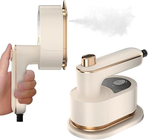 Travel Steamer Iron for Clothes Mini-Portable Ironing Machine Travel and Iron Fast 10s Heat-Up and 180° Rotating Handle,Horizontal and Vertical,Garment Steamer and Iron for Travel Office Home(White) - Image 1