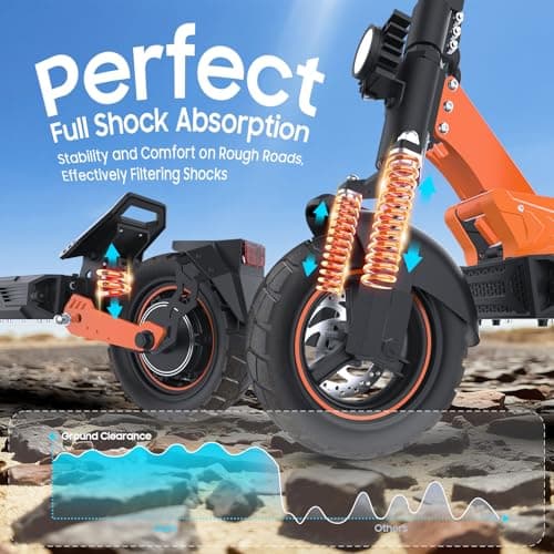 Electric Scooter aldults, 10" Tires, 1000W Brushless Motor, Top Speed 28 MPH, 28 Miles Max Range, Smart APP, Max 330lbs Load, 4.9in Display, Folding E Scooter（Upgraded Shock Absorption） - Thumbnail 3