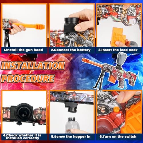 Lazzarou 2 Pack Electric Blaster Toys, Full Auto Splatter Blasters - 11 Rs Per Seconds, 7.4V/500 mAh Batteries, Perfect for Outdoor Team Play Game Activities, Parties & Summer Fun, Ages 12 & Up - Thumbnail 4